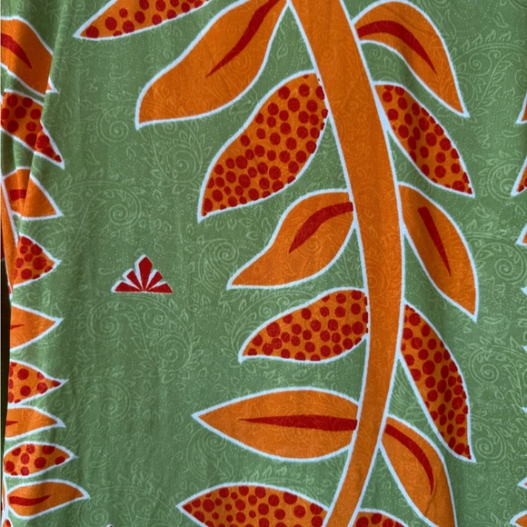 Sante Vibrant Green and Orange Floral V Neckline MuMu Kaftan SKU1102 - Picture 6 of 8